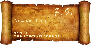 Patonay Irma névjegykártya