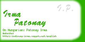 irma patonay business card